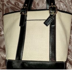 Price Drop!!! Coach Elegant Black and Beige Tote Bag